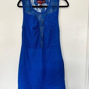 Blue Lace Pencil Dress